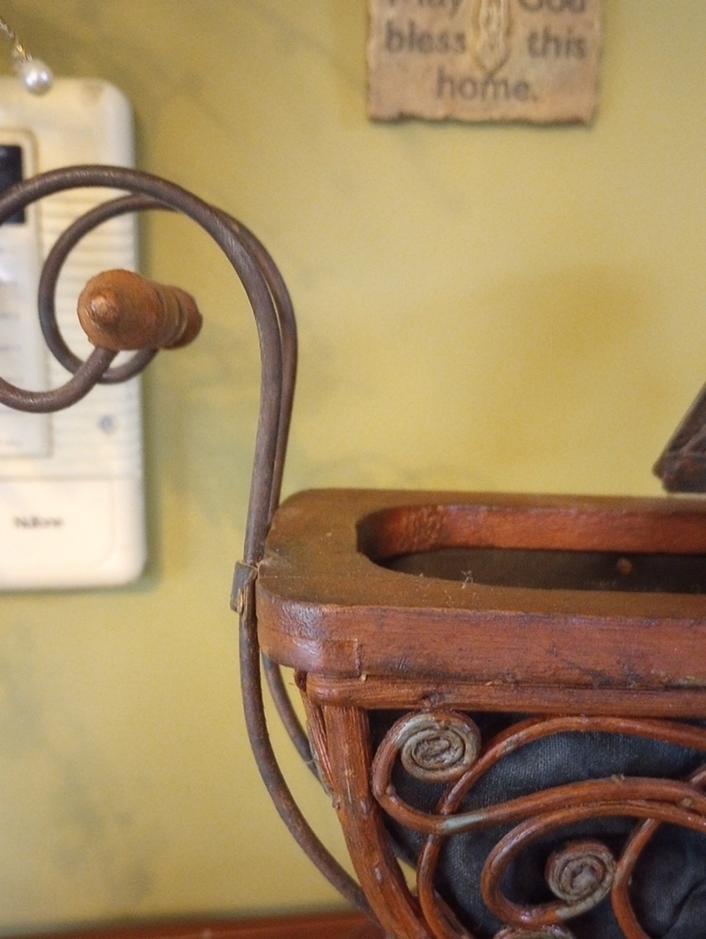 Rustic Brown Metal Decorative Baby Carriage - Picture 3 of 7
